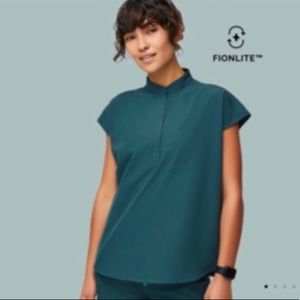 Figs FIONLITE Caribbean Blue Scrubs Top - Rafaela